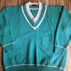 Vintage teal v-neck sweater